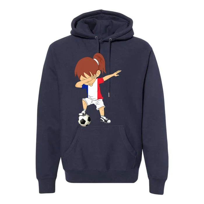 Dabbing Soccer France Jersey Girls French Football Premium Hoodie