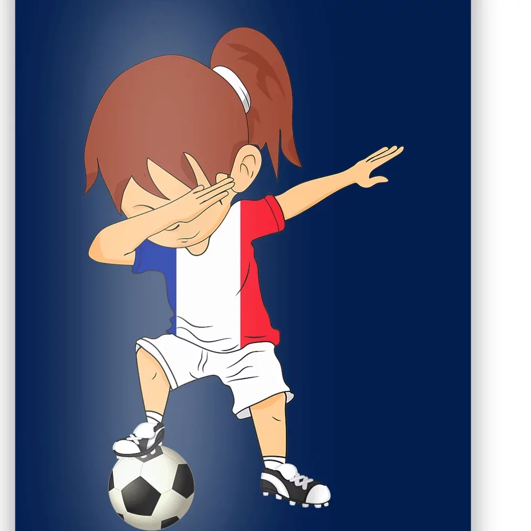 Dabbing Soccer France Jersey Girls French Football Poster