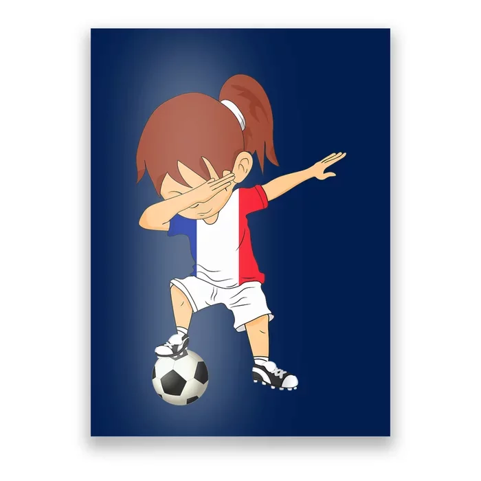 Dabbing Soccer France Jersey Girls French Football Poster