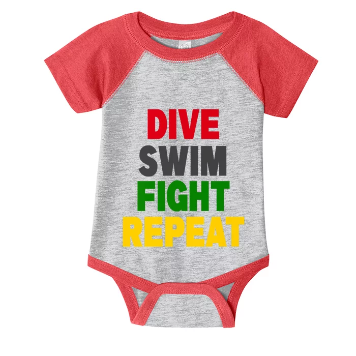 Dive Swim Fight Repeat Infant Baby Jersey Bodysuit