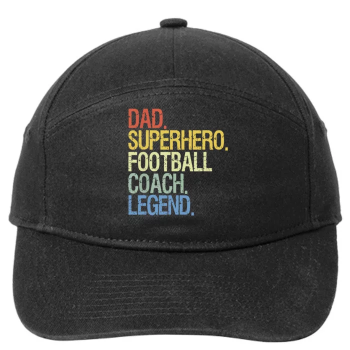 Dad Superhero Football Coach Legend 7-Panel Snapback Hat