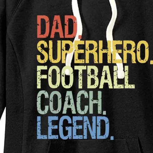 Dad Superhero Football Coach Legend Women's Fleece Hoodie