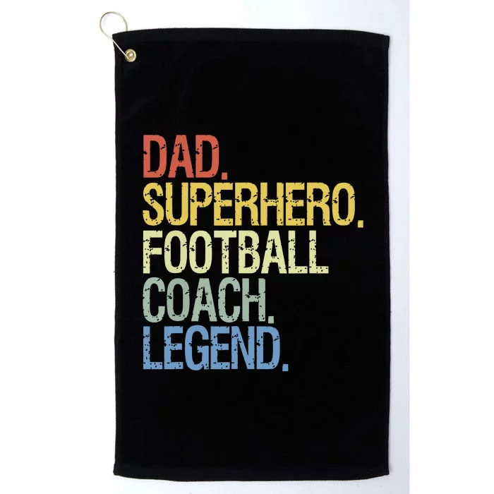 Dad Superhero Football Coach Legend Platinum Collection Golf Towel