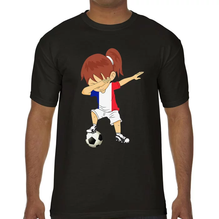 Dabbing Soccer France Jersey Girls French Football Comfort Colors T-Shirt