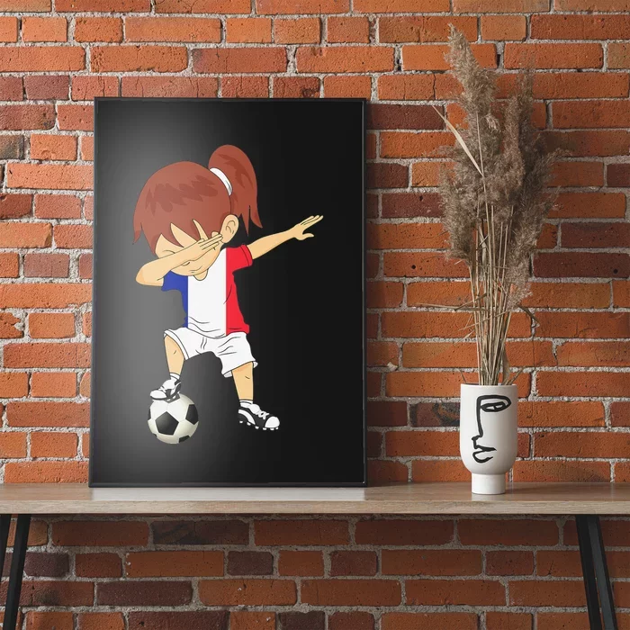 Dabbing Soccer France Jersey Girls French Football Poster