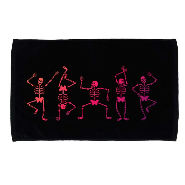 Dancing Skeletons Fun Halloween Pumpkin Spice Witch Graphic Gift Microfiber Hand Towel