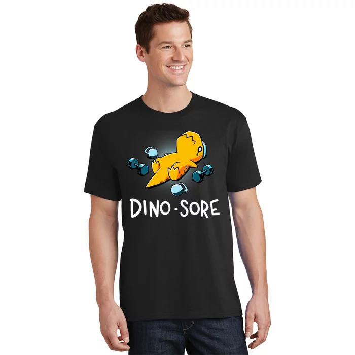 Dino Sore Funny Dinosaur Workout Gym Lifting Fitness T-Shirt