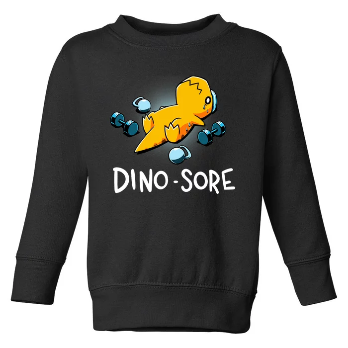 Dino Sore Funny Dinosaur Workout Gym Lifting Fitness Toddler Sweatshirt