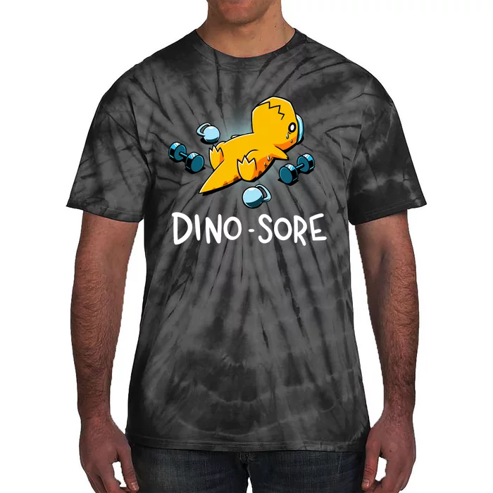 Dino Sore Funny Dinosaur Workout Gym Lifting Fitness Tie-Dye T-Shirt