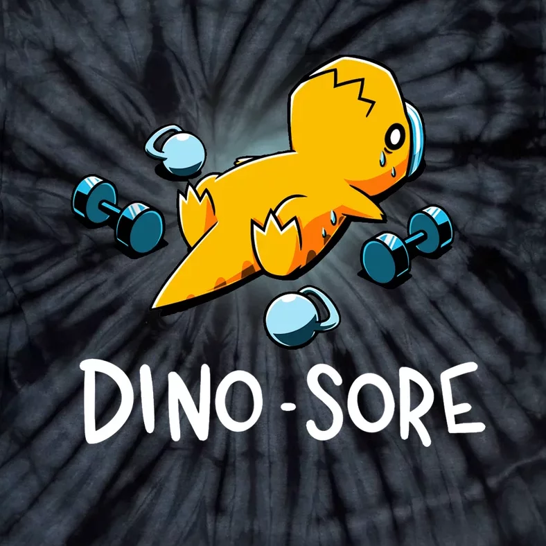 Dino Sore Funny Dinosaur Workout Gym Lifting Fitness Tie-Dye T-Shirt