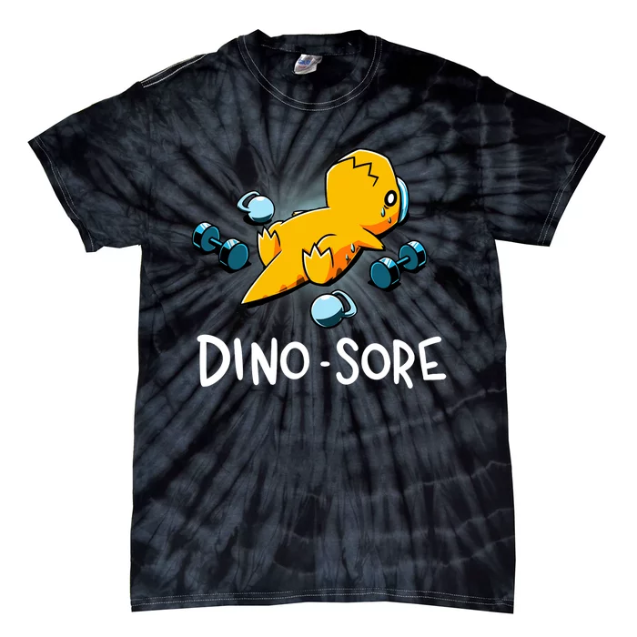 Dino Sore Funny Dinosaur Workout Gym Lifting Fitness Tie-Dye T-Shirt