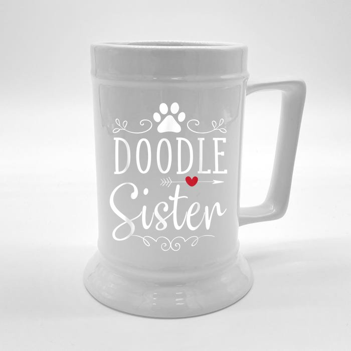 Doodle Sister Funny Doodle Lover Outfit Front & Back Beer Stein