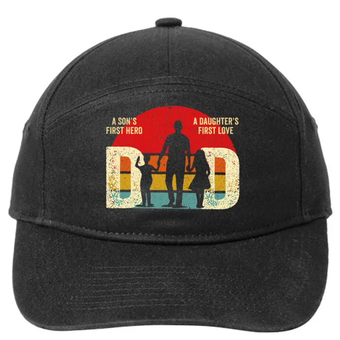 Dad sons first hero daughter love for father's day 7-Panel Snapback Hat