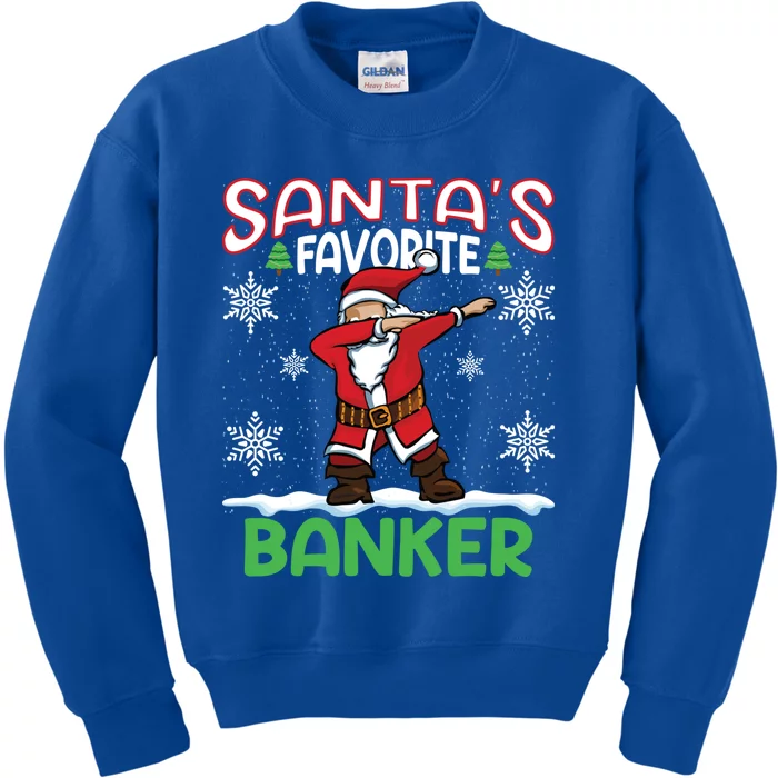 Dab SantaS Favorite Banker Christmas Santa Dabbing Cute Gift Kids Sweatshirt