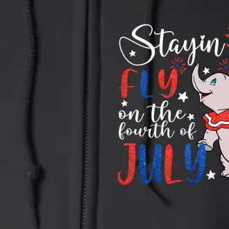 Dumbo Stayin Fly On The Fourth Of July Dumbo Magical Fourth Of July Full Zip Hoodie