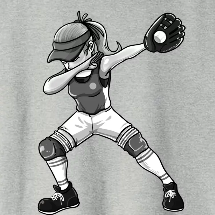 Dabbing Softball Funny Softballer Catcher Pitcher Gift Women's Crop Top Tee