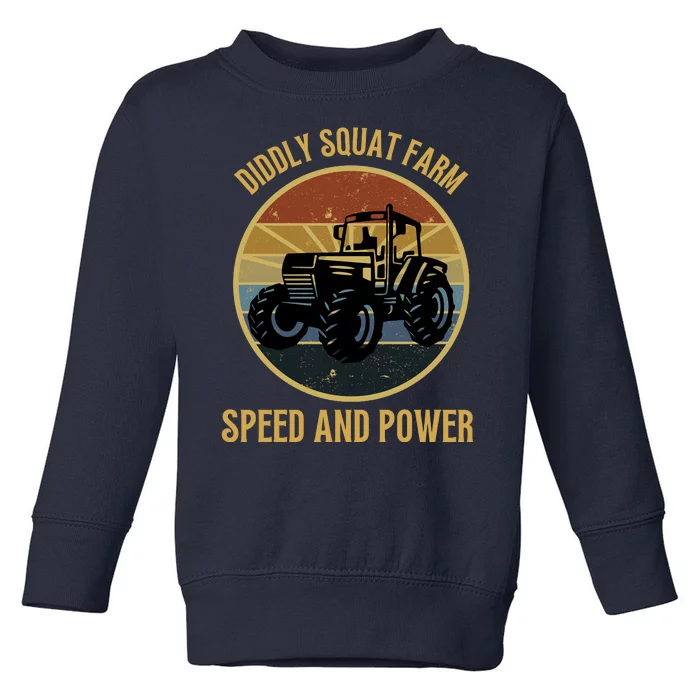 Diddly Squat Farm Speed And Power Tractor Vintage Toddler Sweatshirt