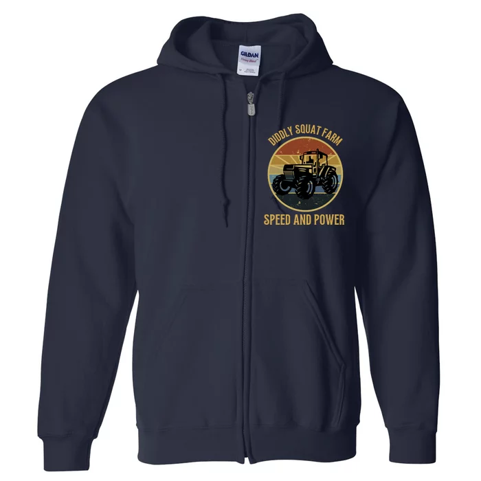 Diddly Squat Farm Speed And Power Tractor Vintage Full Zip Hoodie