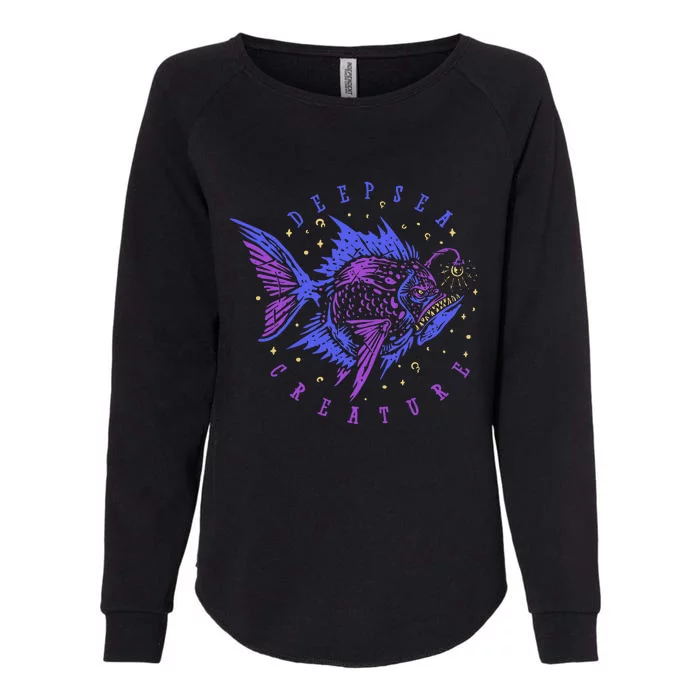 Deep Sea Fish Creature Womens California Wash Sweatshirt