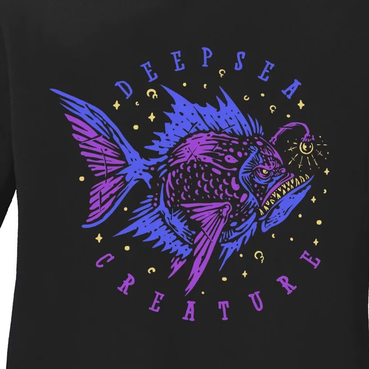 Deep Sea Fish Creature Ladies Long Sleeve Shirt