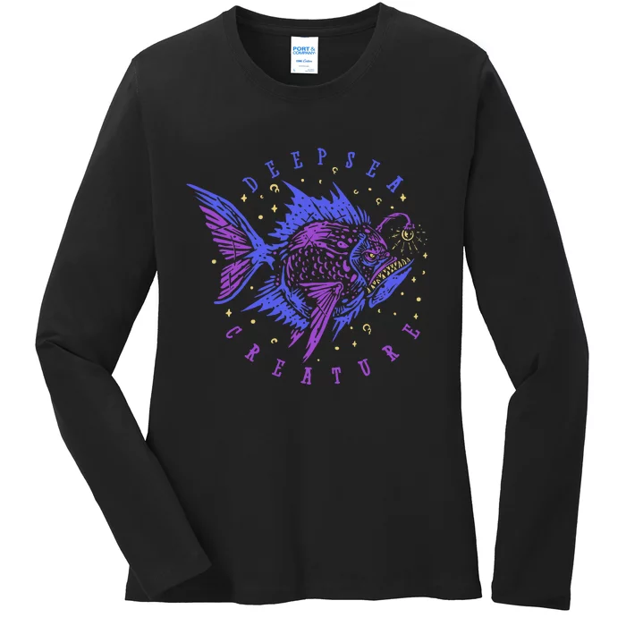 Deep Sea Fish Creature Ladies Long Sleeve Shirt