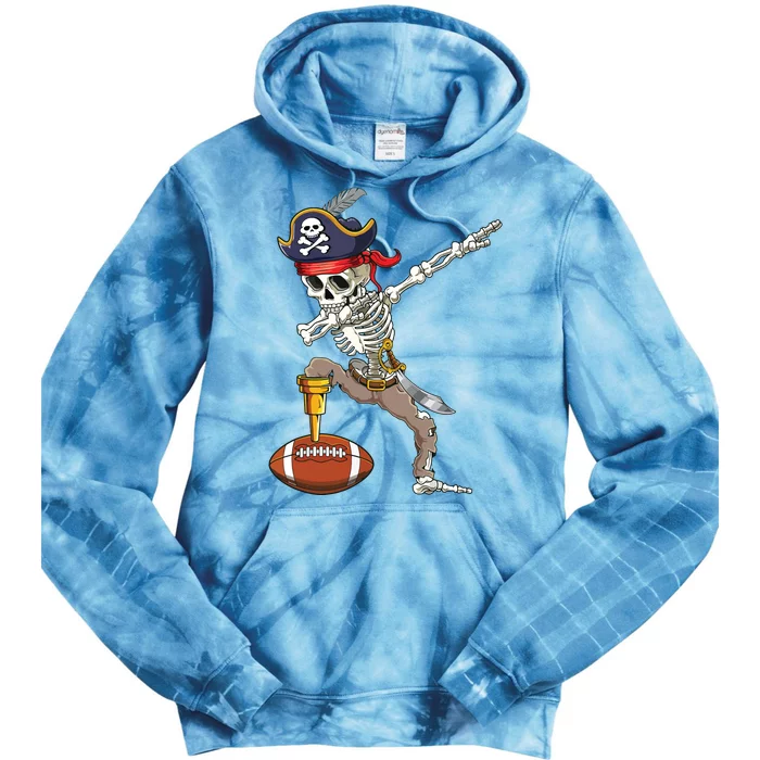 Dab Skeleton Funny Dabbing Skeleton Pirate Football Tie Dye Hoodie