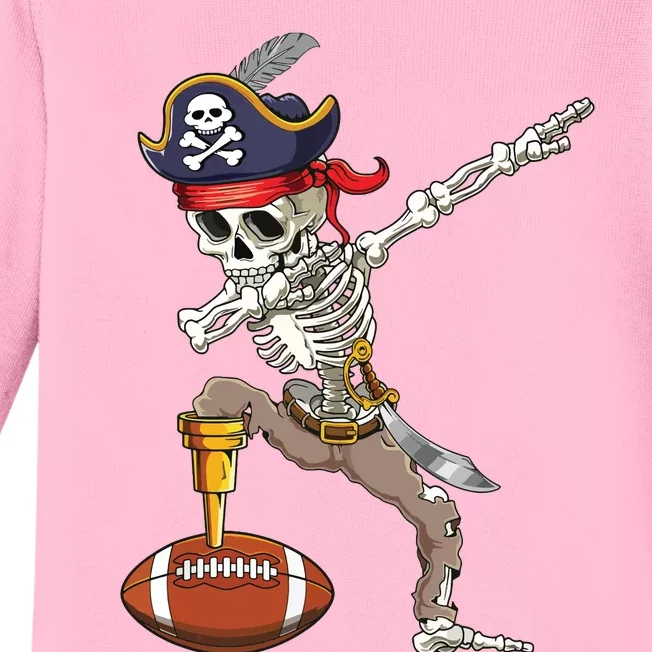 Dab Skeleton Funny Dabbing Skeleton Pirate Football Baby Long Sleeve Bodysuit