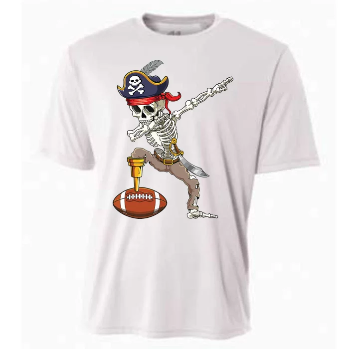 Dab Skeleton Funny Dabbing Skeleton Pirate Football Cooling Performance Crew T-Shirt