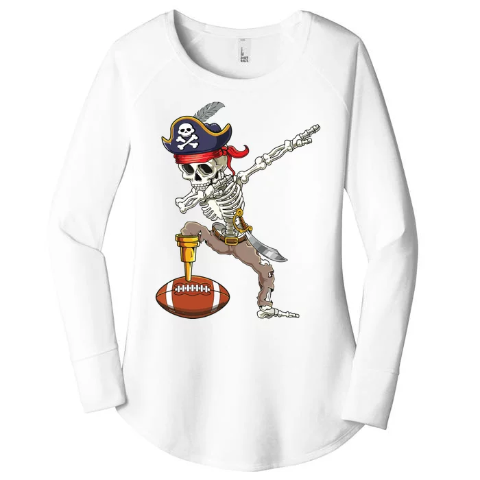 Dab Skeleton Funny Dabbing Skeleton Pirate Football Women's Perfect Tri Tunic Long Sleeve Shirt