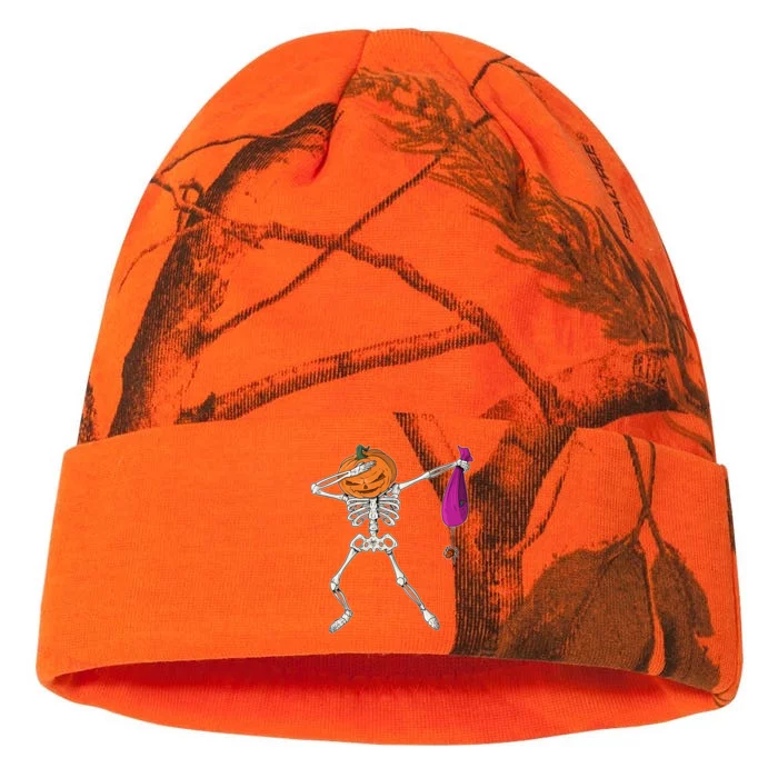 Dabbing Skeleton Funny Halloween Pumpkin Costume Autumn Gift Kati - 12in Camo Beanie