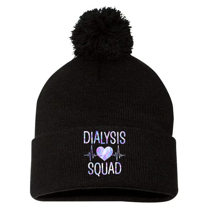 Dialysis Squad Funny Nephrology Hemodialysis Tech Nurse Pom Pom 12in Knit Beanie