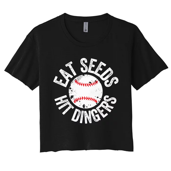 Dingers Seeds Funny Baseball Women's Crop Top Tee