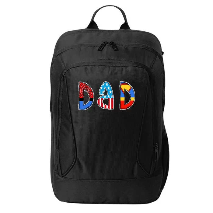 Dad Superhero Father's Day Gift City Backpack