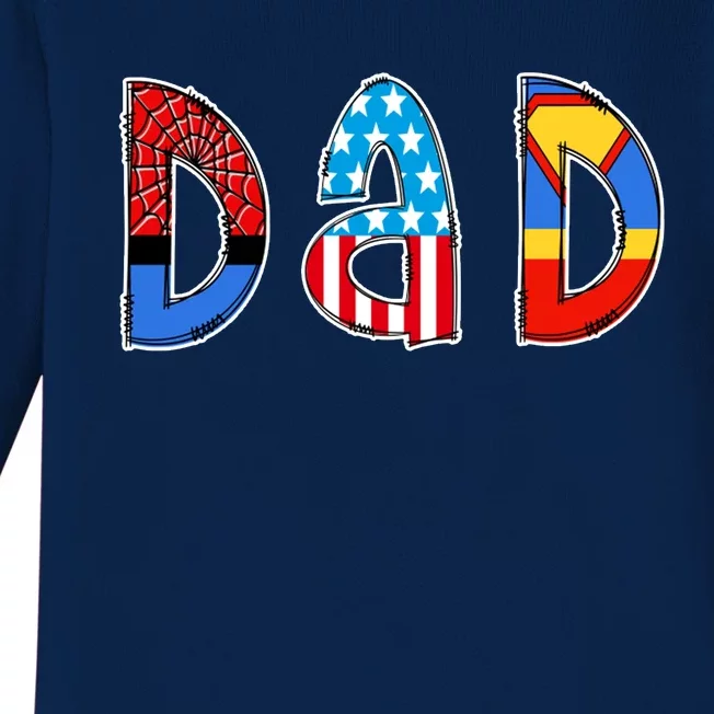 Dad Superhero Father's Day Gift Baby Long Sleeve Bodysuit