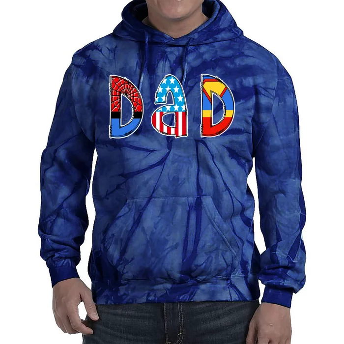 Dad Superhero Father's Day Gift Tie Dye Hoodie