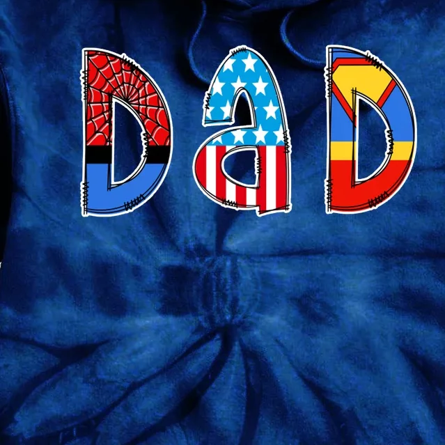 Dad Superhero Father's Day Gift Tie Dye Hoodie