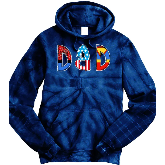 Dad Superhero Father's Day Gift Tie Dye Hoodie