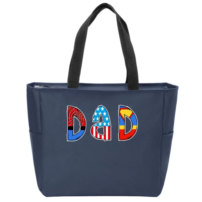 Dad Superhero Father's Day Gift Zip Tote Bag