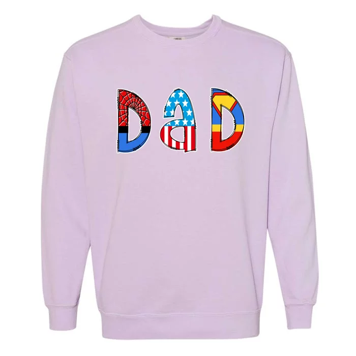 Dad Superhero Father's Day Gift Garment-Dyed Sweatshirt