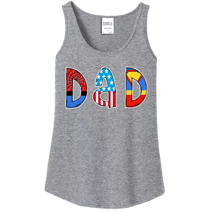 Dad Superhero Father's Day Gift Ladies Essential Tank