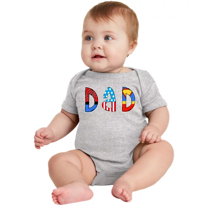 Dad Superhero Father's Day Gift Baby Bodysuit