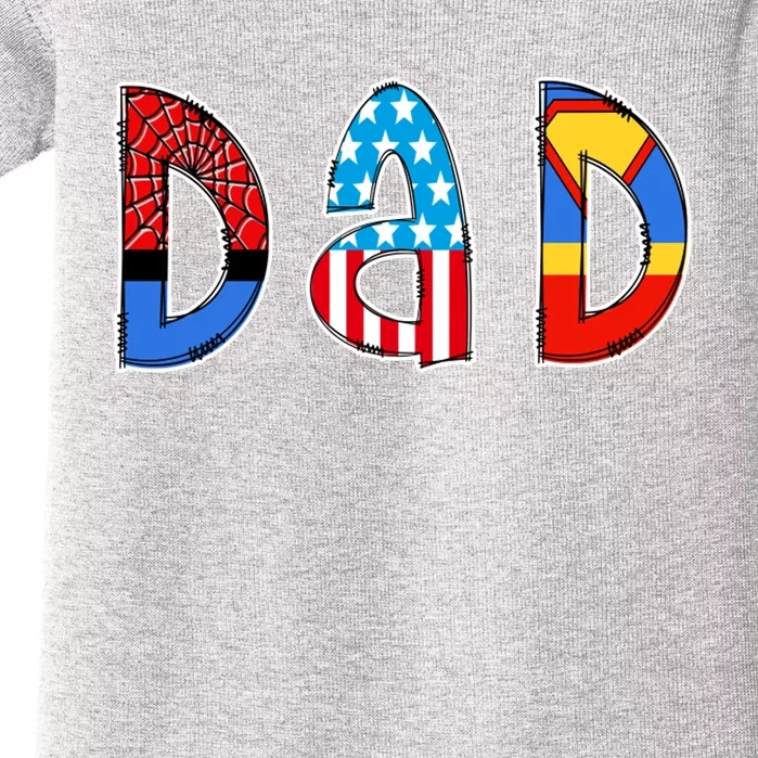 Dad Superhero Father's Day Gift Baby Bodysuit