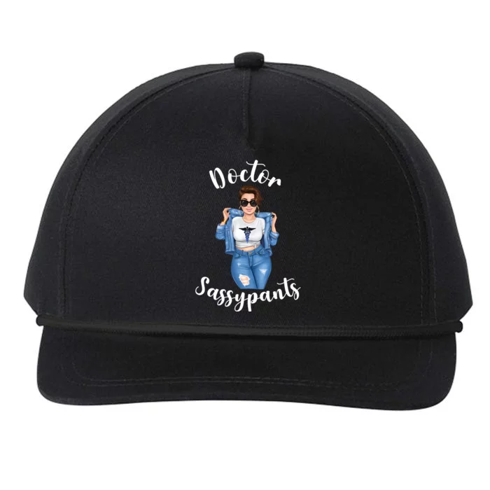 Doctor Sassypants Funny Dr Medical Student Caduceous Gift Snapback Five-Panel Rope Hat