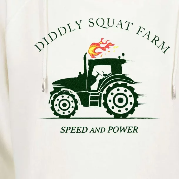 Diddly Squat Farm Green Tractor Farmer Womens Funnel Neck Pullover Hood