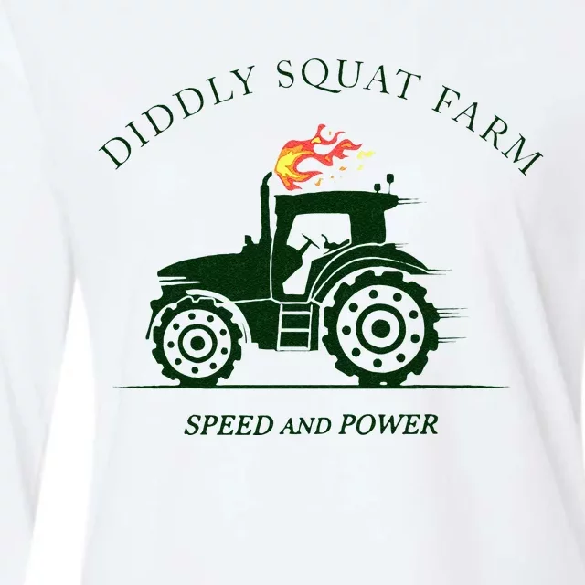 Diddly Squat Farm Green Tractor Farmer Womens Cotton Relaxed Long Sleeve T-Shirt