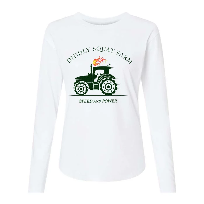 Diddly Squat Farm Green Tractor Farmer Womens Cotton Relaxed Long Sleeve T-Shirt