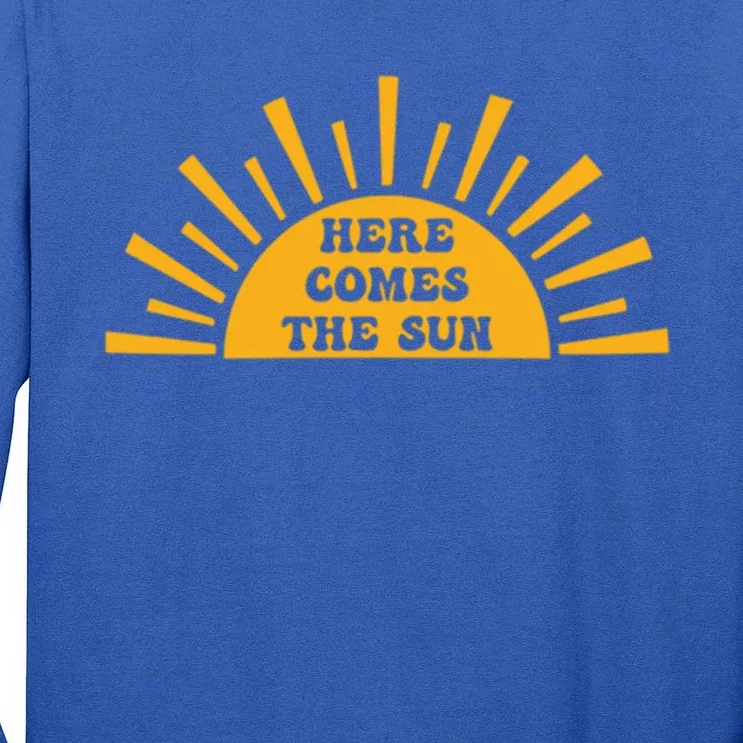 Double Sided Front And Back Here Comes The Sun Summer Beach Gift Tall Long Sleeve T-Shirt