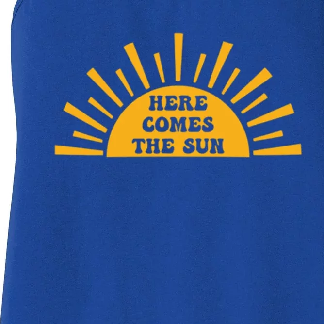 Double Sided Front And Back Here Comes The Sun Summer Beach Gift Women's Racerback Tank