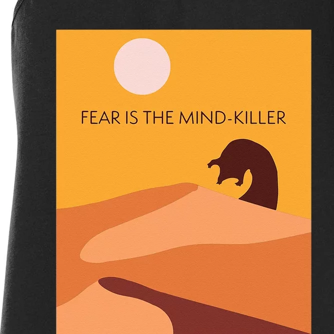 Dune Sci Fi Movie Minimalist Design Fear Is The Mind Killer Women's Racerback Tank