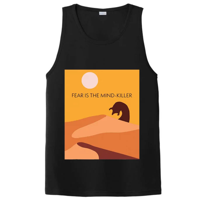 Dune Sci Fi Movie Minimalist Design Fear Is The Mind Killer Performance Tank